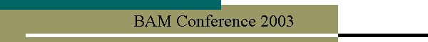 BAM Conference 2003