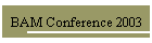 BAM Conference 2003
